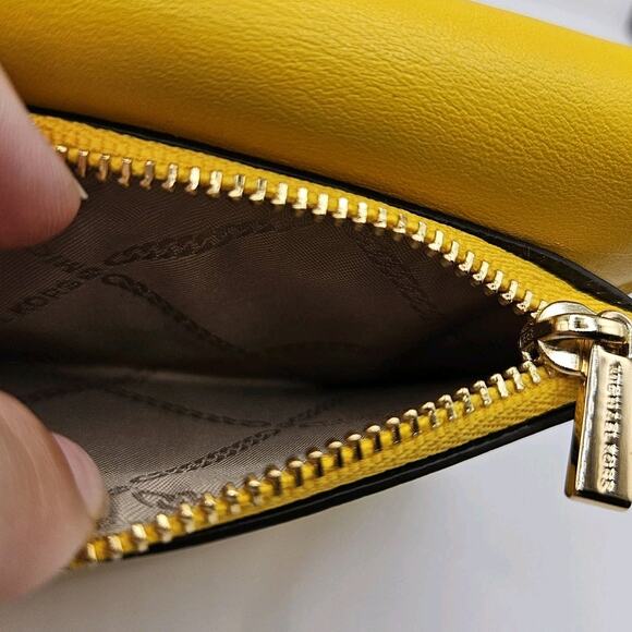 Michael Kors Yellow Leather Clip Front Small Wallet - Picture 9 of 11